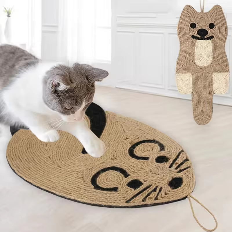 Natural Sisal Cat Scratching Pad Indoor Interactive Mat Reusable Claw Grinding Toy for Cats Kittens Eco Friendly Pet Supplies